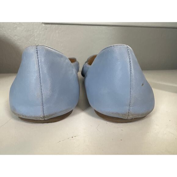 Enzo Angiolini Periwinkle Blue Leather Flat Loafers Womens 8.5 Classic Preppy - Picture 5 of 9